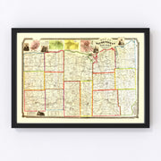 Wayne County Vintage Map 1853