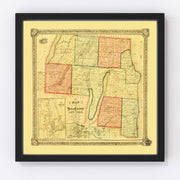 Yates County Vintage Map 1855
