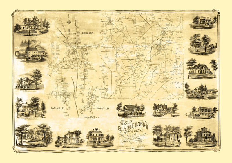 Size comparison using Vintage Map of Madison County, New York 1858