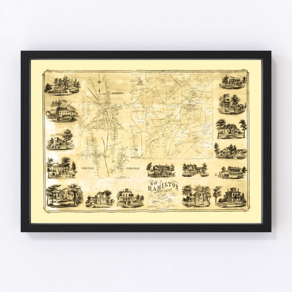 Madison County Vintage Map 1858