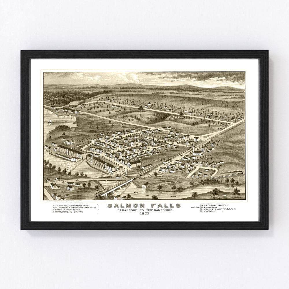 Salmon Falls Vintage Map 1877
