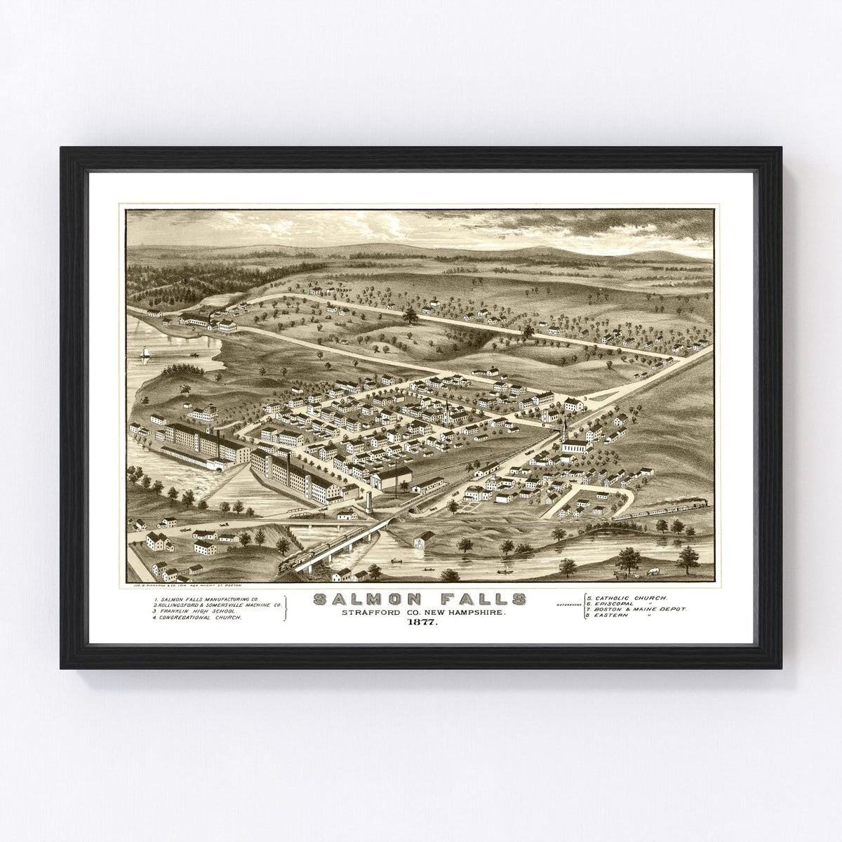 Salmon Falls Vintage Map 1877