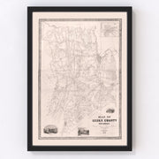 Essex County Vintage Map 1850