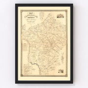 Hunterdon County Vintage Map 1851