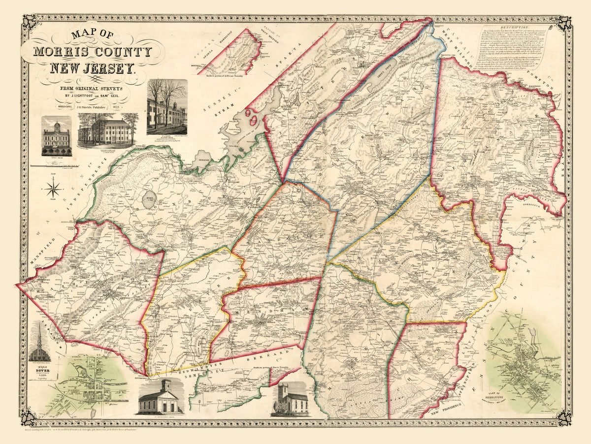 Preview of Vintage Map of Morris County, New Jersey 1853
