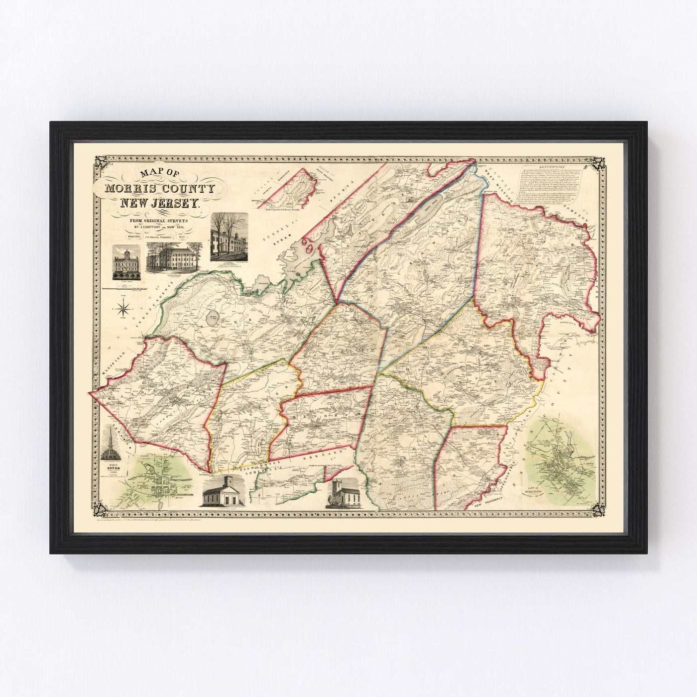 Morris County Vintage Map 1853