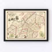 Morris County Vintage Map 1853