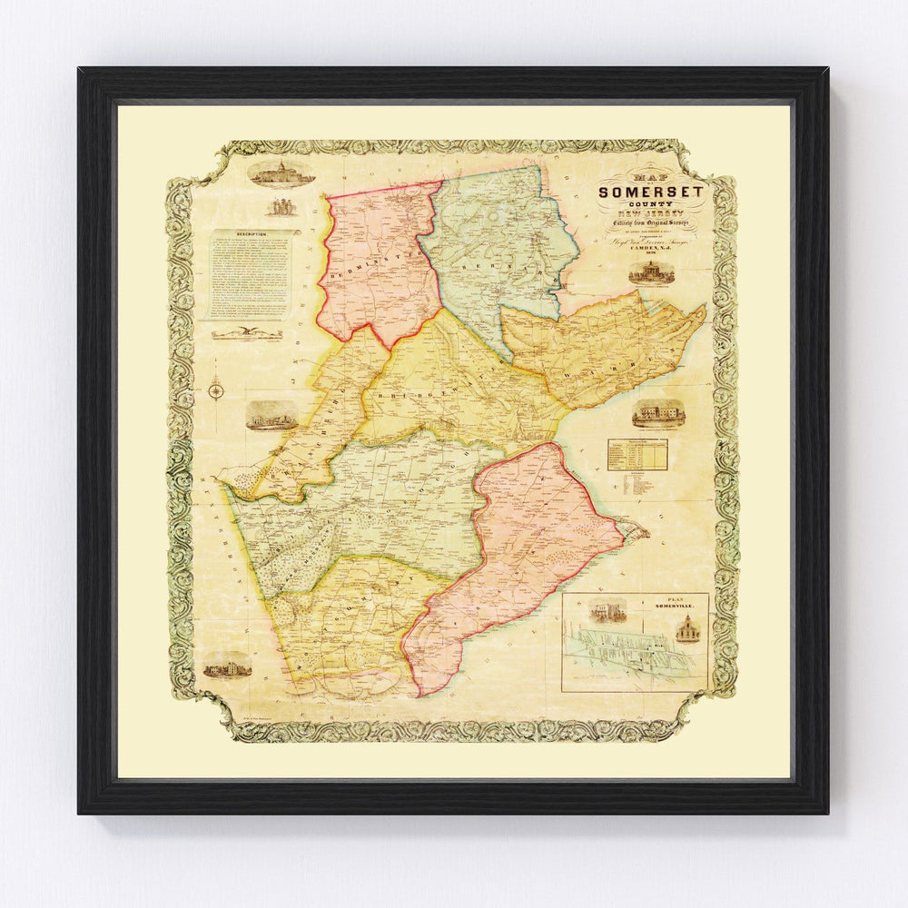 Somerset County Vintage Map 1850
