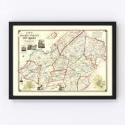 Morris County Vintage Map 1853