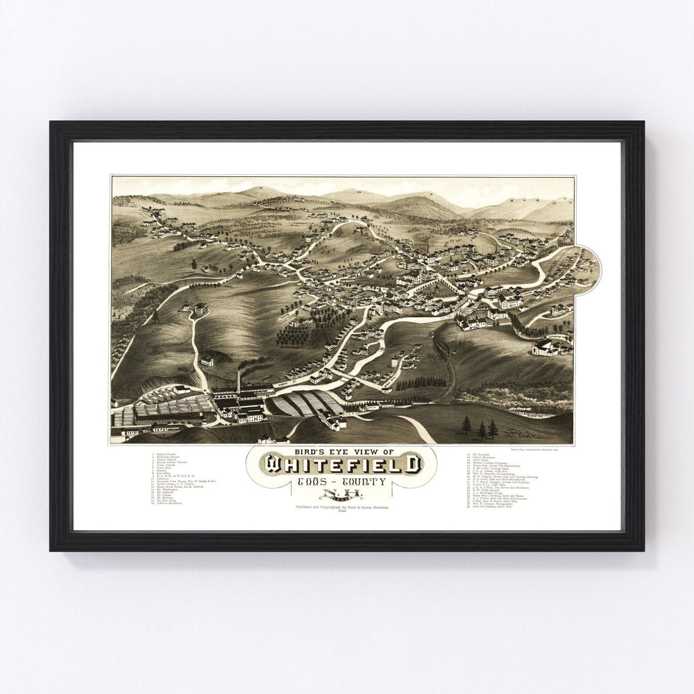 Whitefield Vintage Map 1883