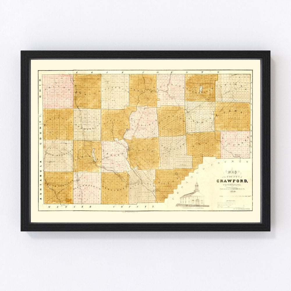 Crawford County Vintage Map 1839