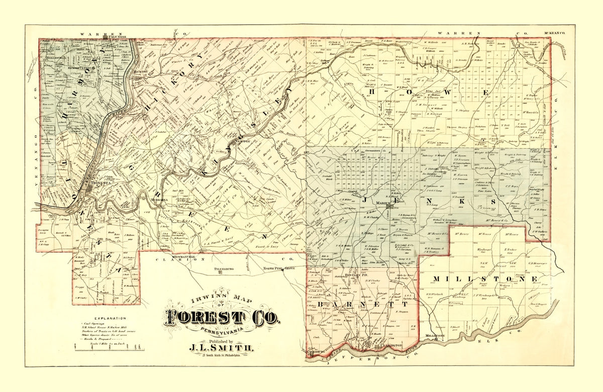 Preview of Vintage Map of Forest County, Pennsylvania 1876
