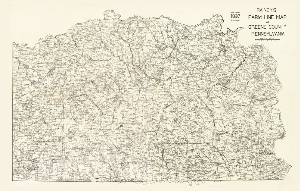Vintage Map of Greene County, Pennsylvania 1897 print style example