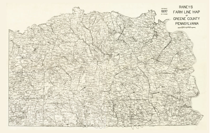 Size comparison using Vintage Map of Greene County, Pennsylvania 1897