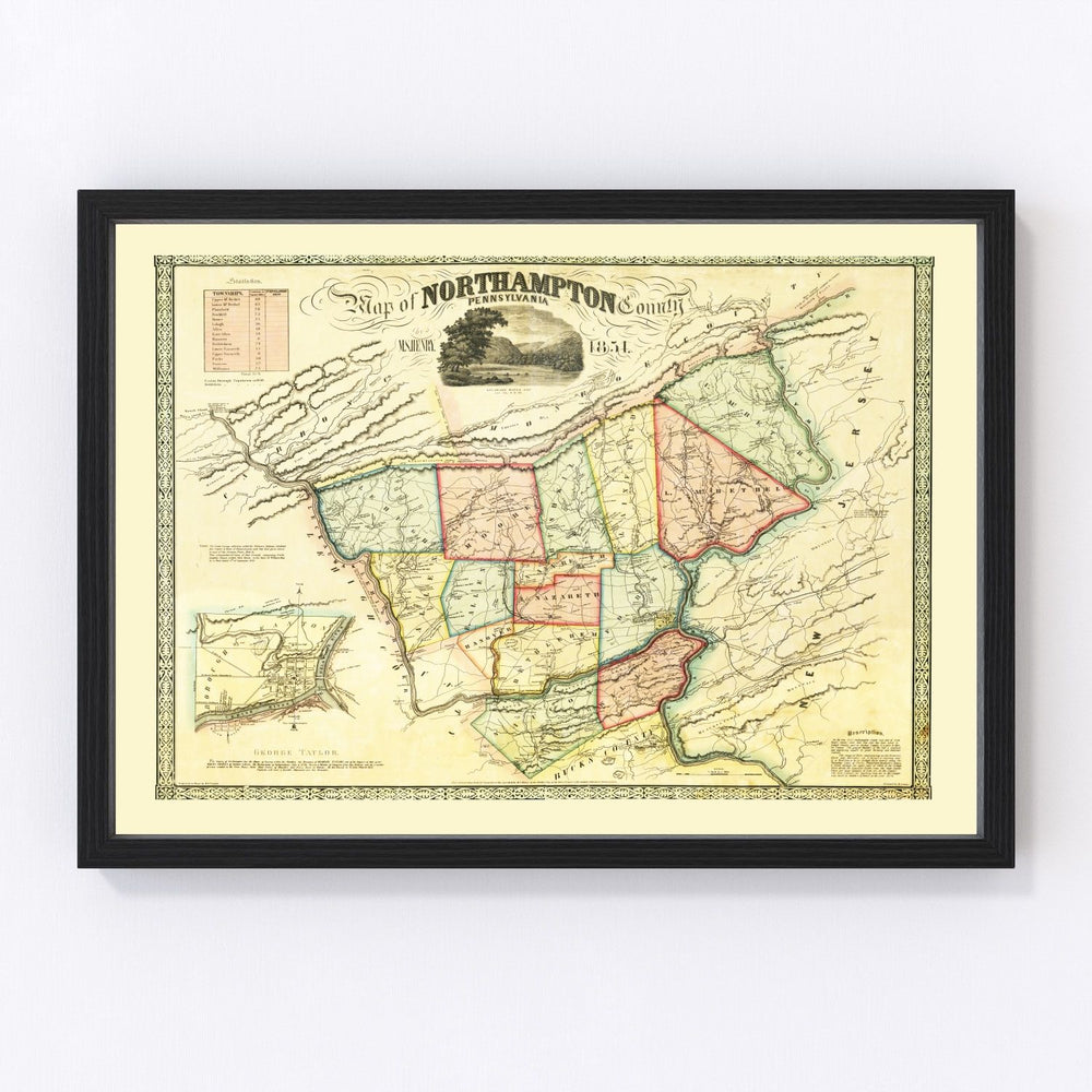 Northampton County Vintage Map 1851
