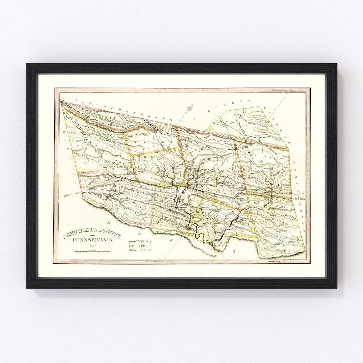 Schuylkill County Vintage Map 1830