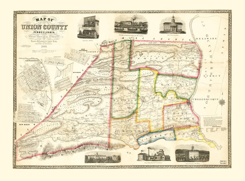 Size comparison using Vintage Map of Union County, Pennsylvania 1856