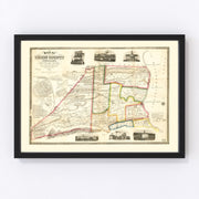 Union County Vintage Map 1856