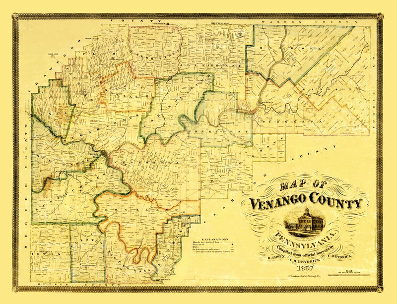 Size comparison using Vintage Map of Venango County, Pennsylvania 1857