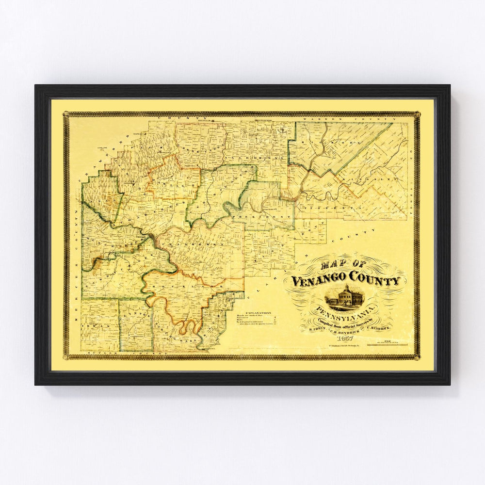 Venango County Vintage Map 1857
