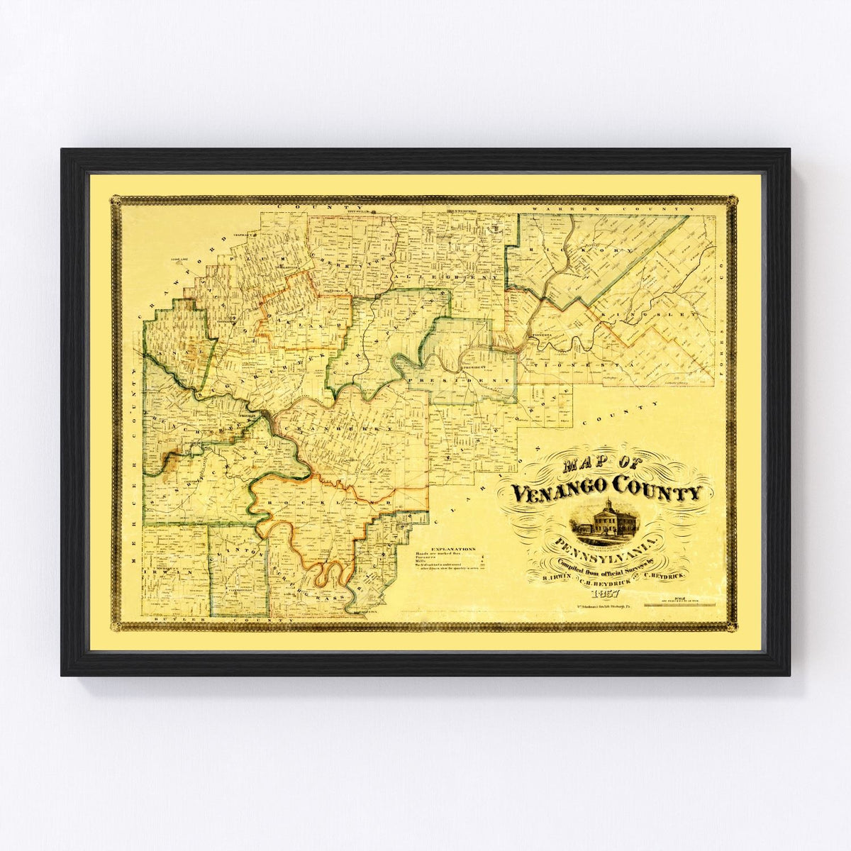 Venango County Vintage Map 1857