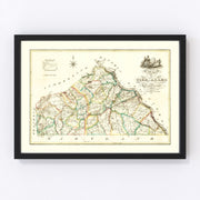 York County Vintage Map 1821