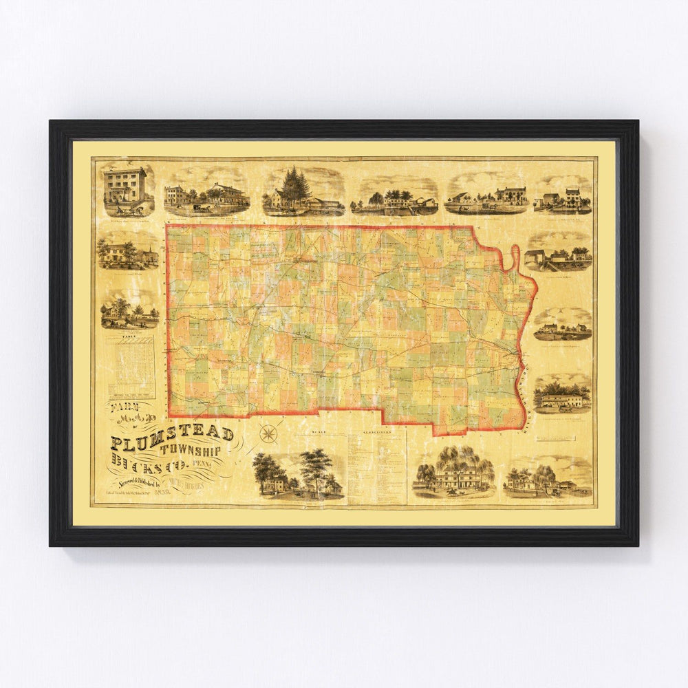 Bucks County Vintage Map 1859