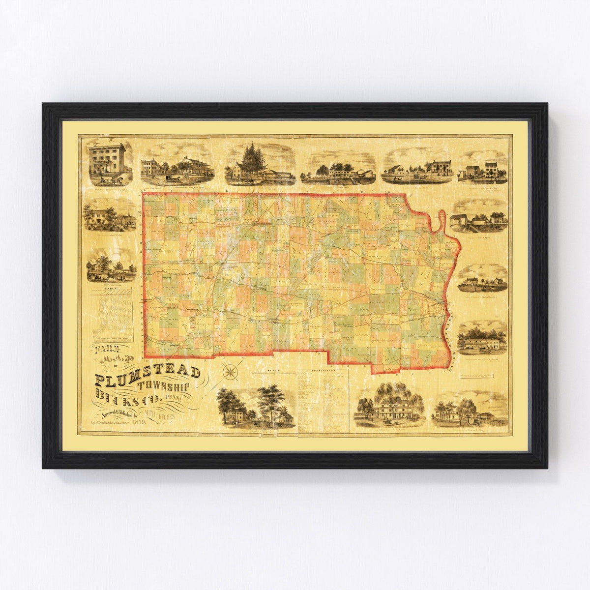 Bucks County Vintage Map 1859