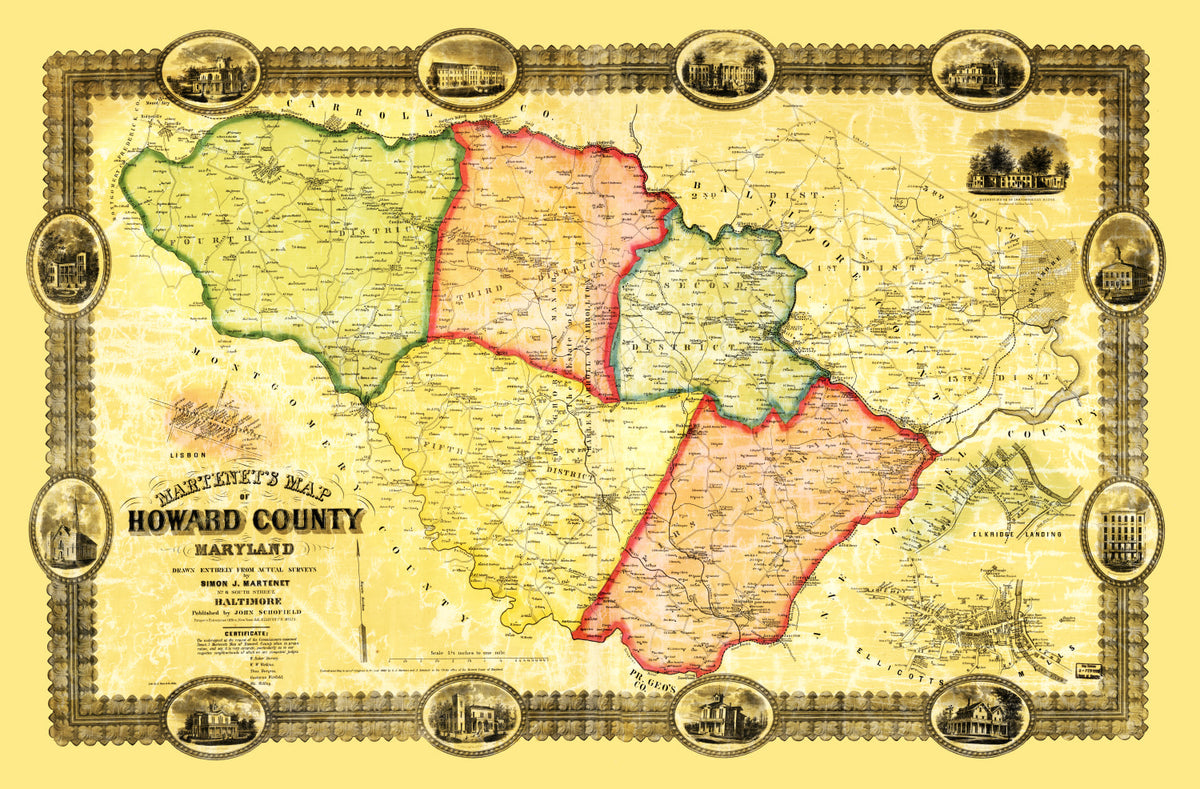 Preview of Vintage Map of Howard County, Maryland 1860