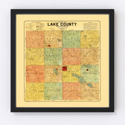 Lake County Vintage Map 1899