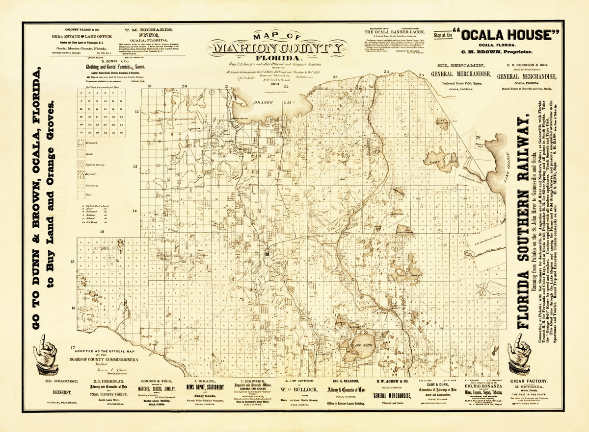 Preview of Vintage Map of Marion County, Florida 1883