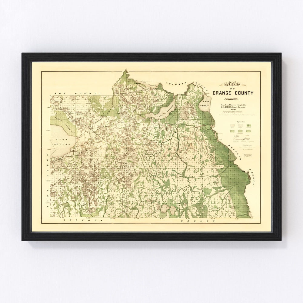 Orange County Vintage Map 1890