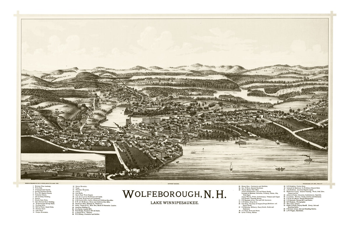 Preview of Vintage Map of Wolfeborough, New Hampshire 1889