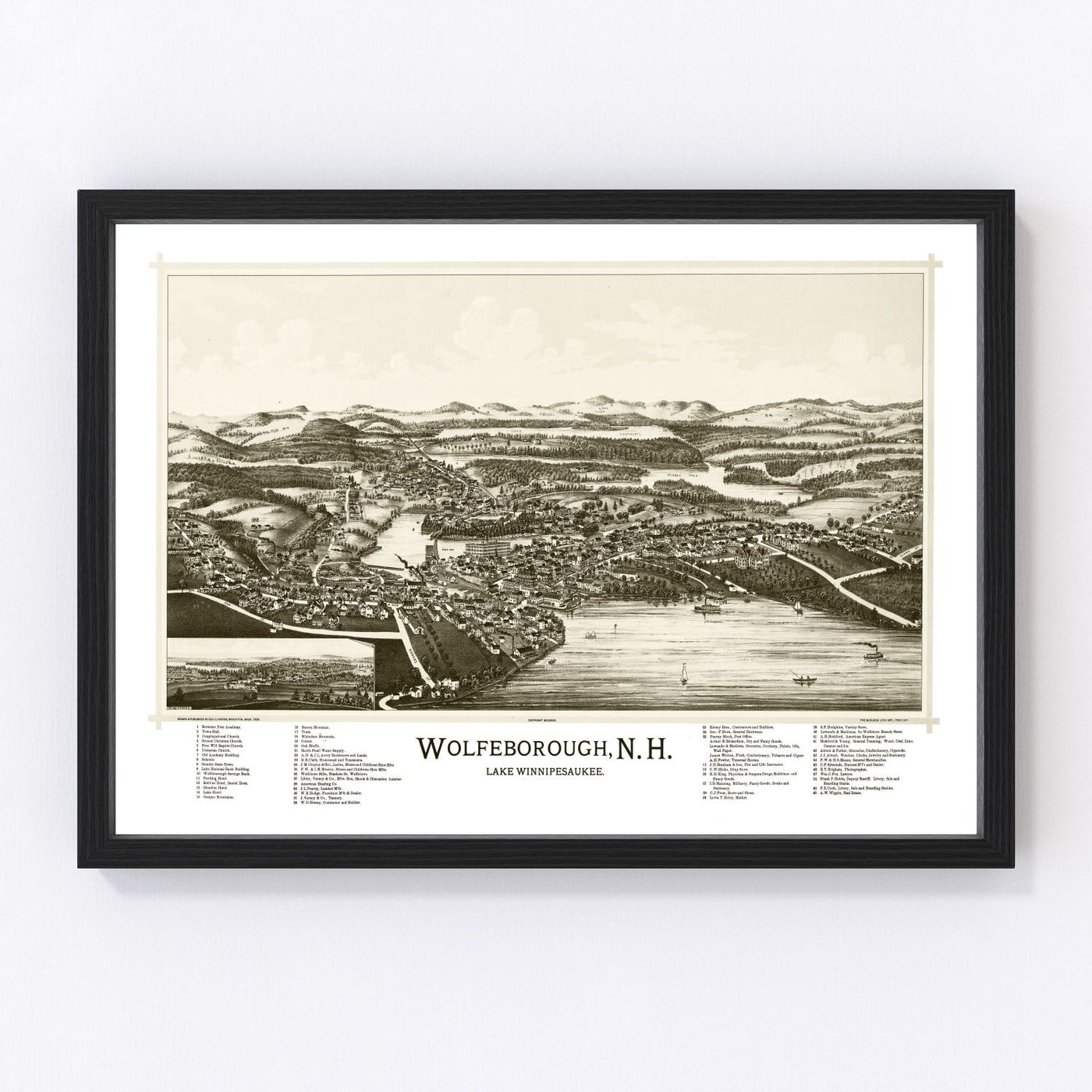 Wolfeborough Vintage Map 1889