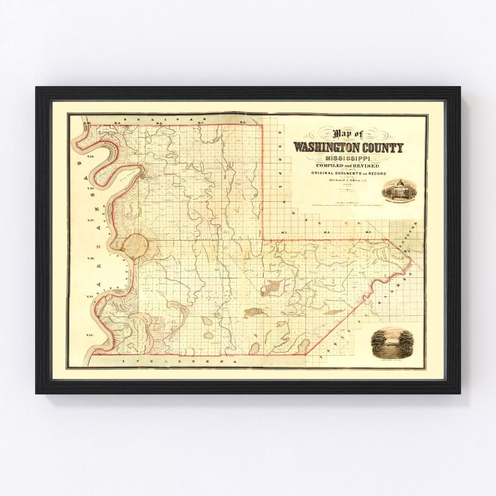 Washington County Vintage Map 1871