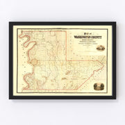 Washington County Vintage Map 1871