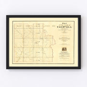 Caldwell Parish Vintage Map 1860