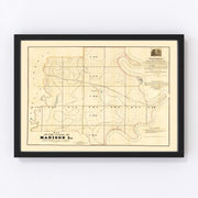 Madison Parish Vintage Map 1860
