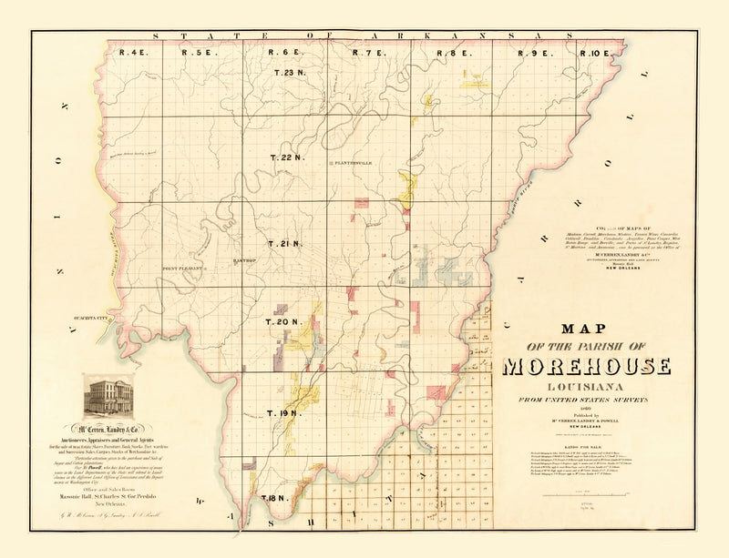 Size comparison using Vintage Map of Morehouse Parish, Louisiana 1860