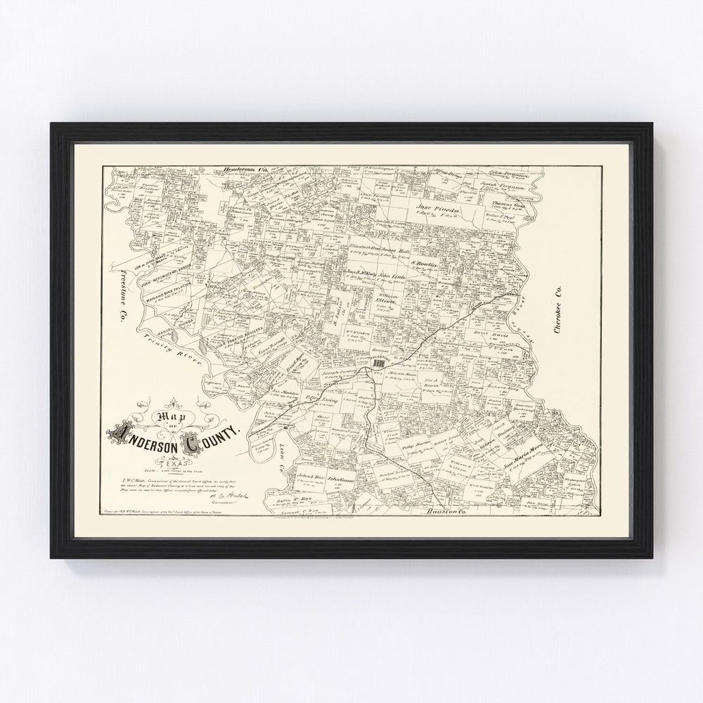 Anderson County Vintage Map 1879