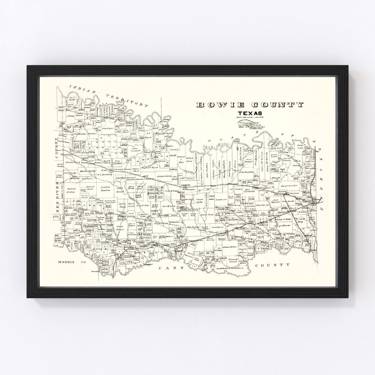Bowie County Vintage Map 1894