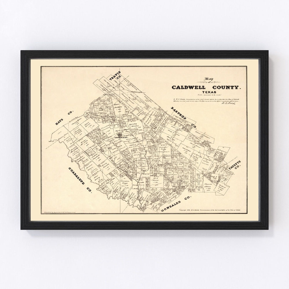Caldwell County Vintage Map 1880