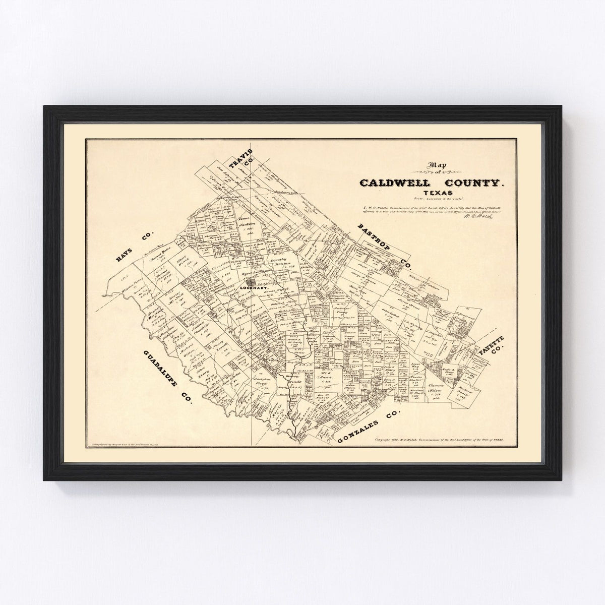 Caldwell County Vintage Map 1880