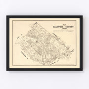 Caldwell County Vintage Map 1880