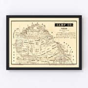 Camp County Vintage Map 1879