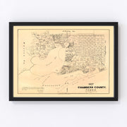 Chambers County Vintage Map 1879