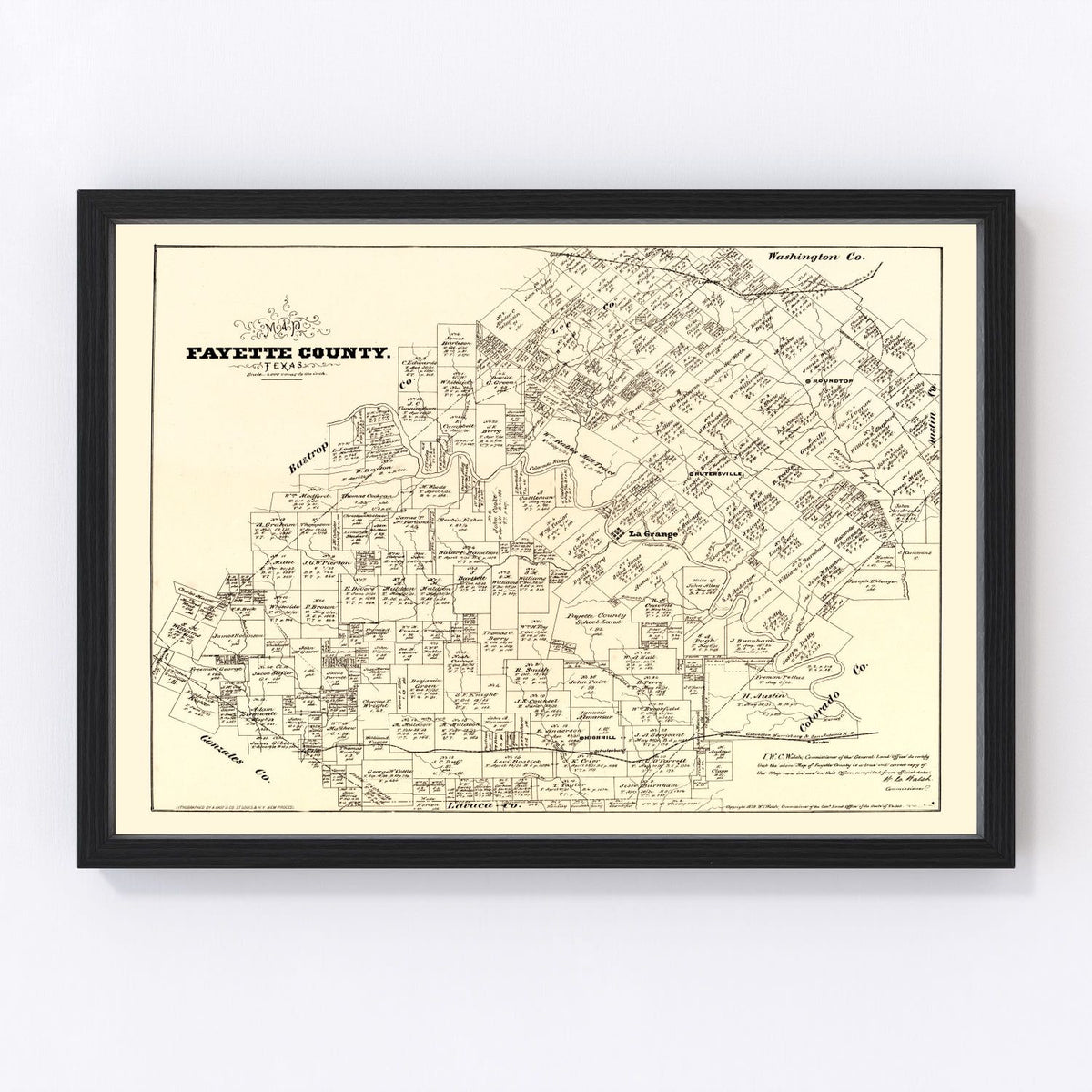 Fayette County Vintage Map 1879