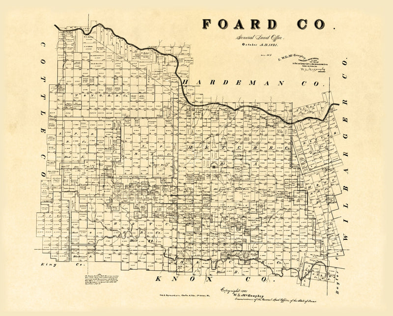 Size comparison using Vintage Map of Foard County, Texas 1891