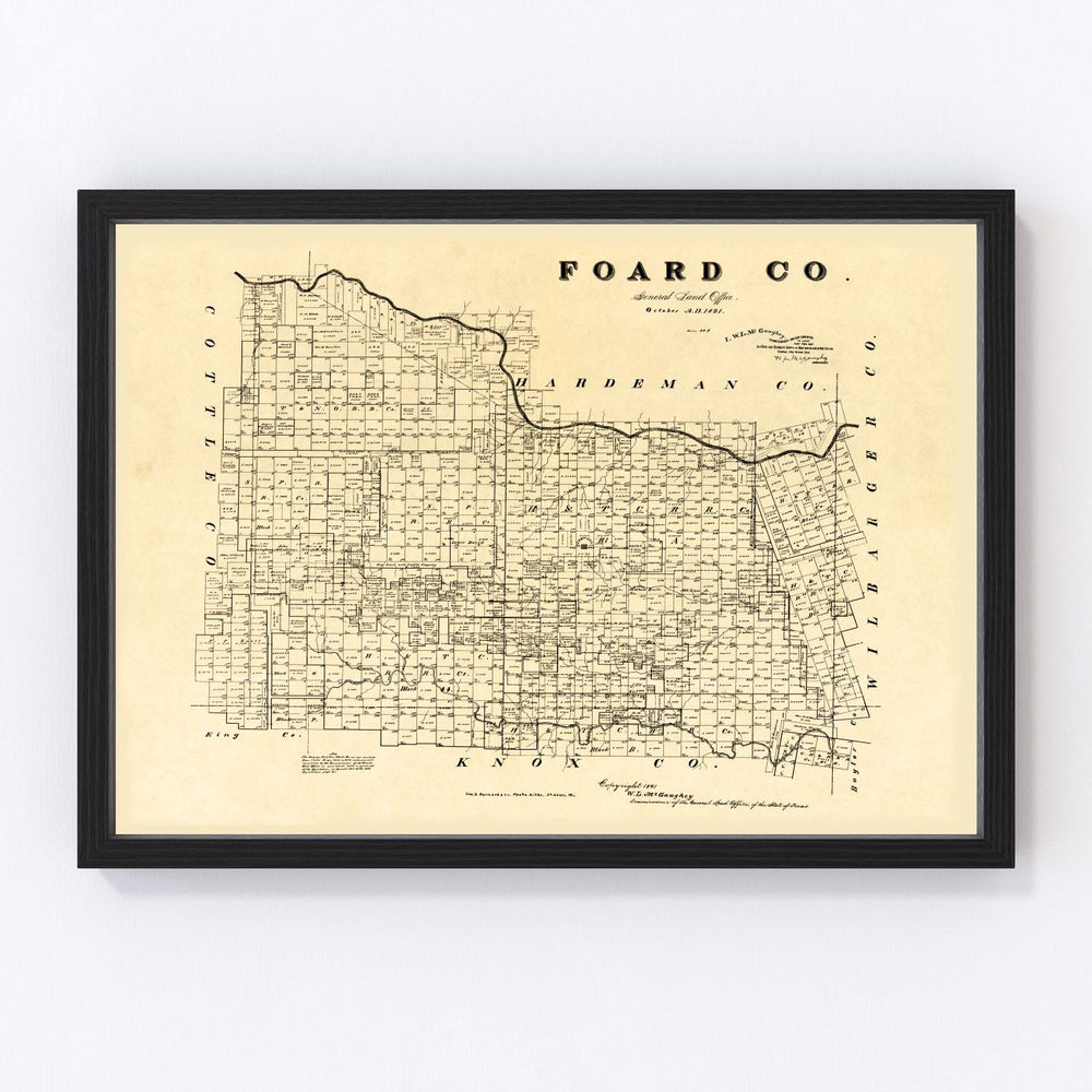 Foard County Vintage Map 1891