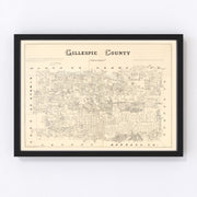 Gillespie County Vintage Map 1879